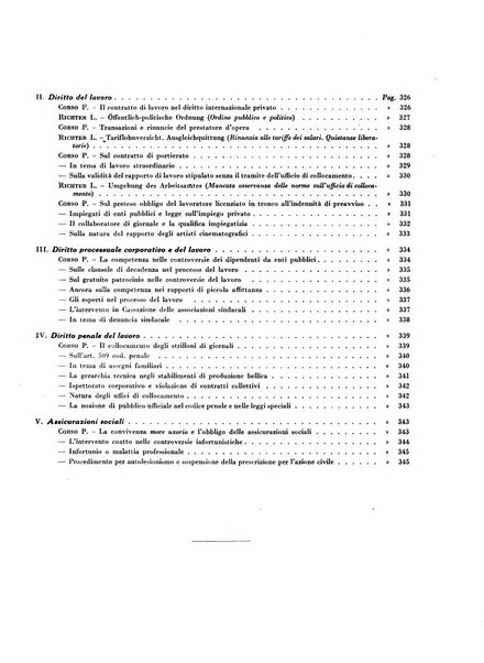 Giurisprudenza comparata di diritto corporativo sindacale e del lavoro