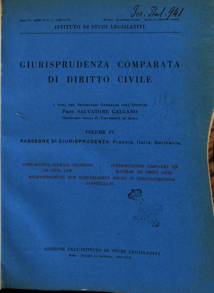 Giurisprudenza comparata di diritto civile con cenni di legislazione e bibliografia internazionale