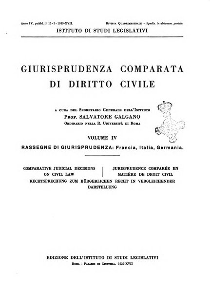 Giurisprudenza comparata di diritto civile con cenni di legislazione e bibliografia internazionale