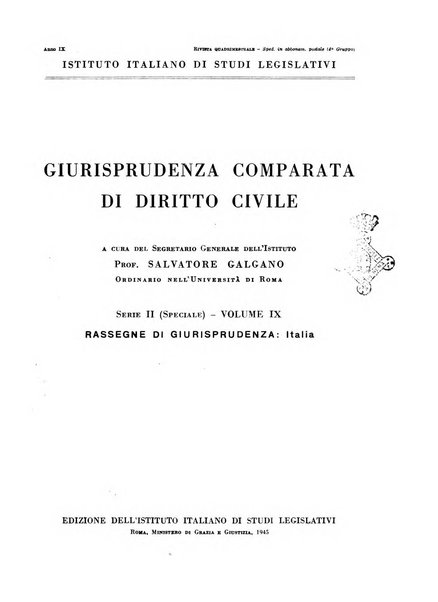 Giurisprudenza comparata di diritto civile con cenni di legislazione e bibliografia internazionale