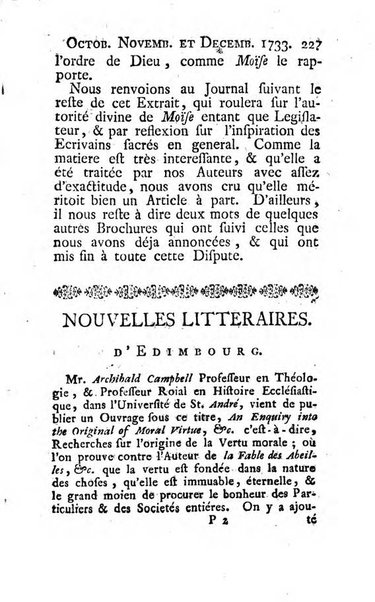 Bibliotheque britannique ou histoire des ouvrages des savans de la Grande Bretagne