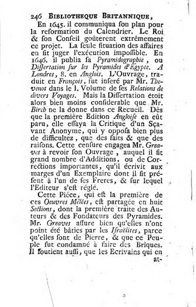 Bibliotheque britannique ou histoire des ouvrages des savans de la Grande Bretagne