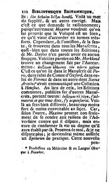 Bibliotheque britannique ou histoire des ouvrages des savans de la Grande Bretagne