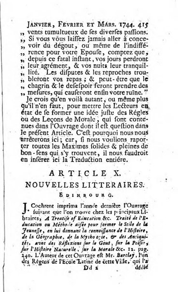 Bibliotheque britannique ou histoire des ouvrages des savans de la Grande Bretagne