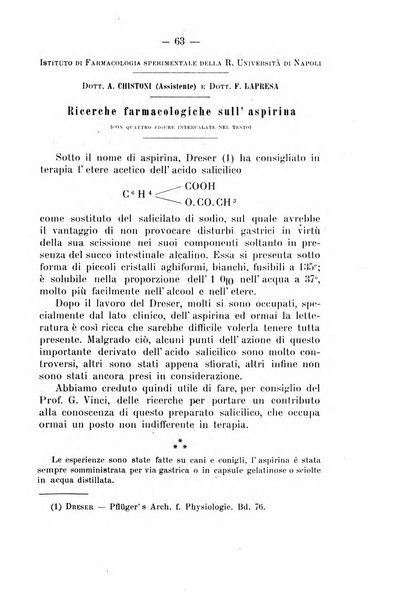 Archivio di farmacologia sperimentale e scienze affini