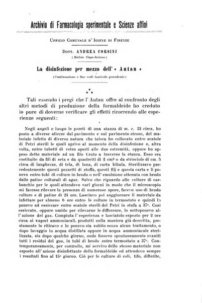 Archivio di farmacologia sperimentale e scienze affini