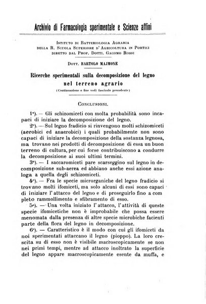 Archivio di farmacologia sperimentale e scienze affini