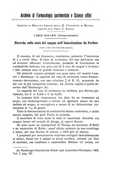 Archivio di farmacologia sperimentale e scienze affini