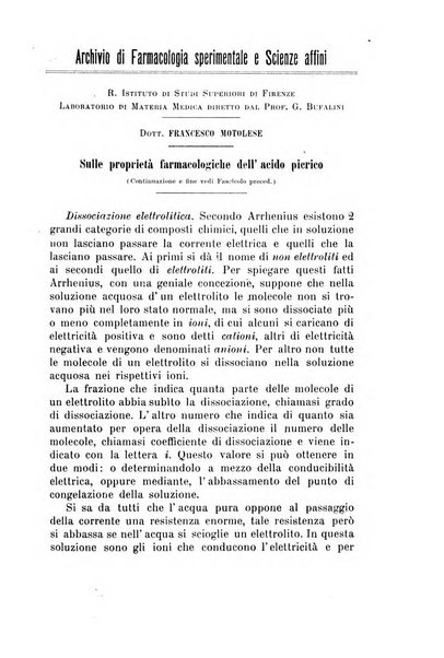 Archivio di farmacologia sperimentale e scienze affini