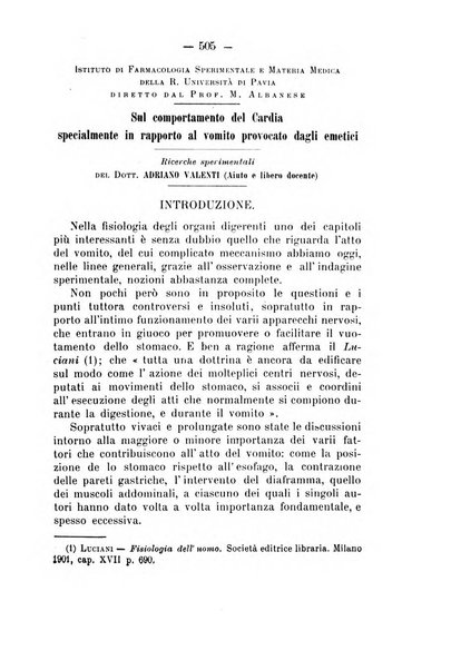 Archivio di farmacologia sperimentale e scienze affini