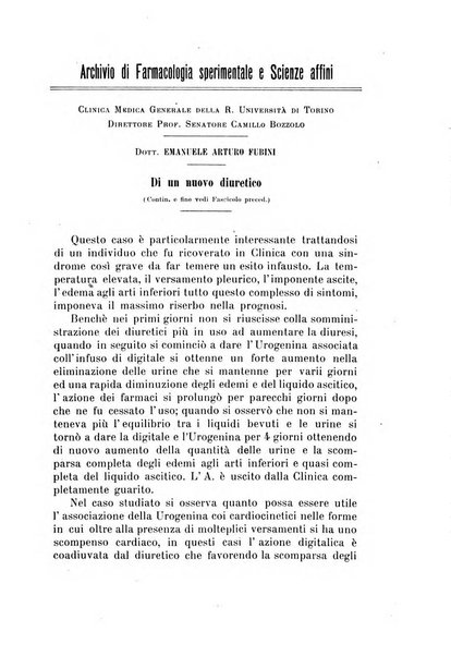 Archivio di farmacologia sperimentale e scienze affini