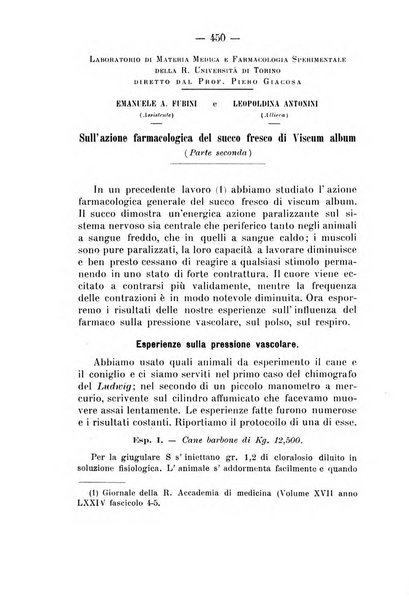 Archivio di farmacologia sperimentale e scienze affini