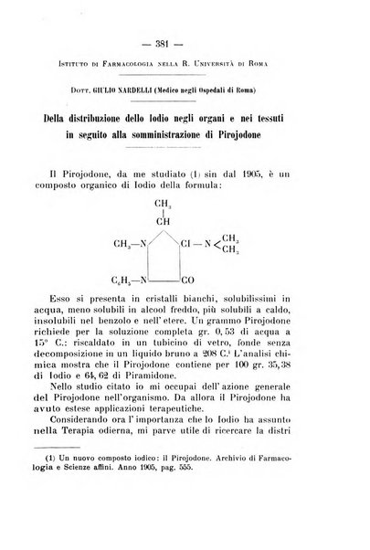 Archivio di farmacologia sperimentale e scienze affini