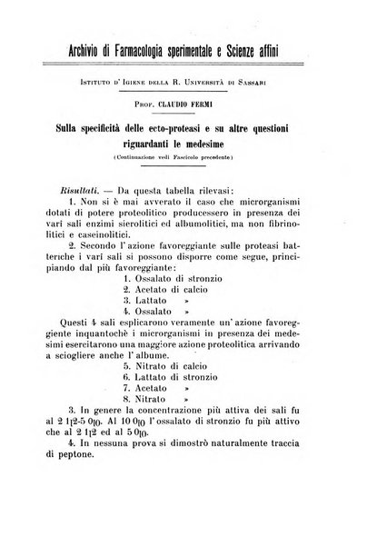 Archivio di farmacologia sperimentale e scienze affini