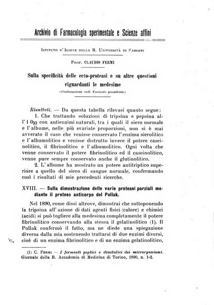 Archivio di farmacologia sperimentale e scienze affini