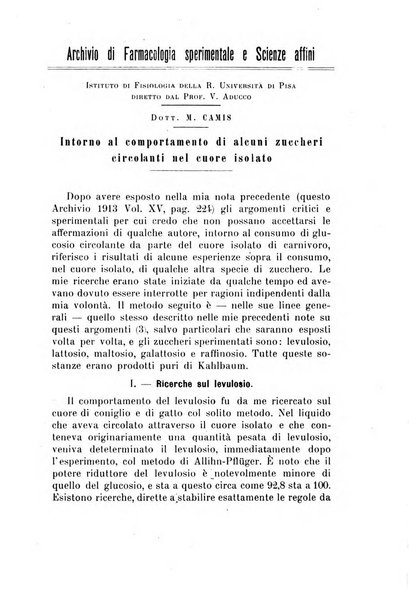 Archivio di farmacologia sperimentale e scienze affini