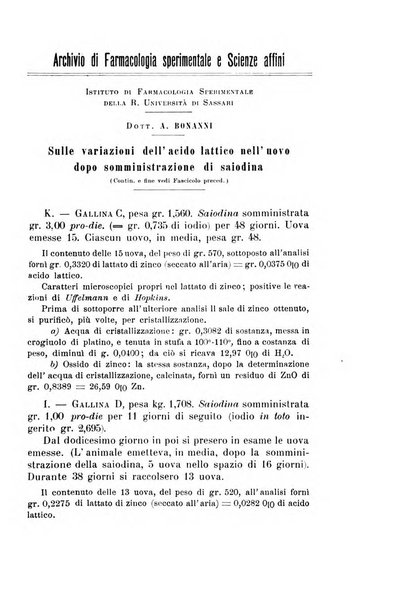 Archivio di farmacologia sperimentale e scienze affini