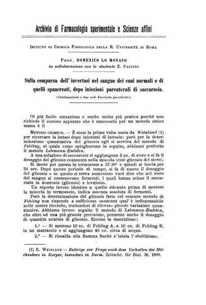 Archivio di farmacologia sperimentale e scienze affini