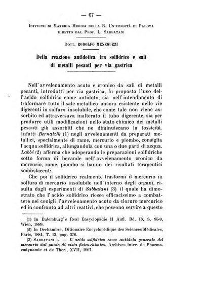 Archivio di farmacologia sperimentale e scienze affini