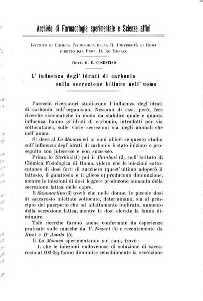 Archivio di farmacologia sperimentale e scienze affini