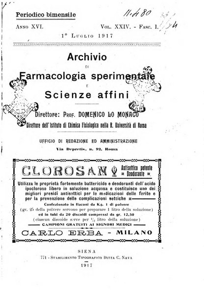 Archivio di farmacologia sperimentale e scienze affini