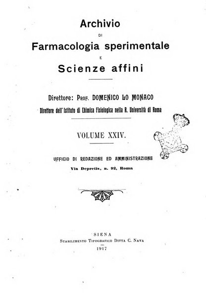 Archivio di farmacologia sperimentale e scienze affini