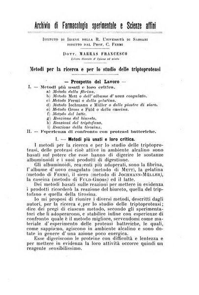 Archivio di farmacologia sperimentale e scienze affini