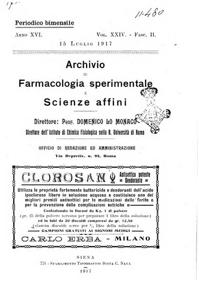 Archivio di farmacologia sperimentale e scienze affini