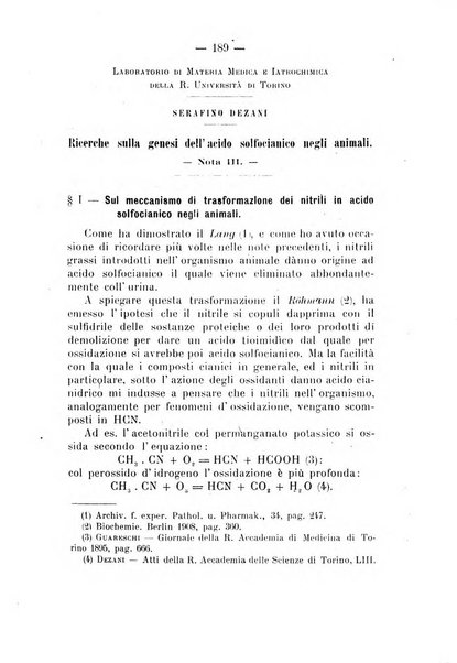 Archivio di farmacologia sperimentale e scienze affini