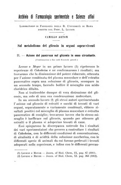 Archivio di farmacologia sperimentale e scienze affini