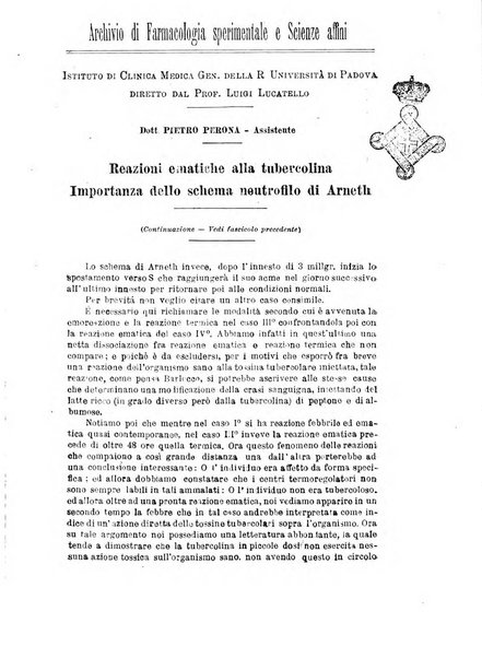 Archivio di farmacologia sperimentale e scienze affini