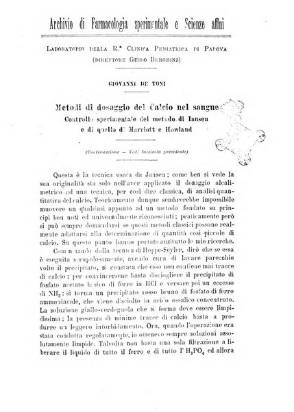 Archivio di farmacologia sperimentale e scienze affini