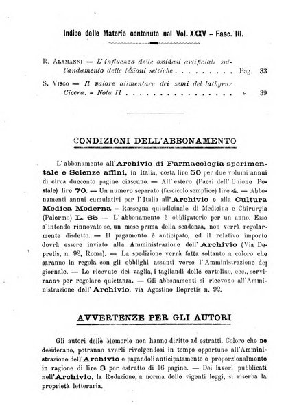 Archivio di farmacologia sperimentale e scienze affini