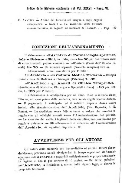 Archivio di farmacologia sperimentale e scienze affini