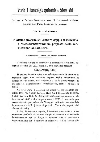 Archivio di farmacologia sperimentale e scienze affini