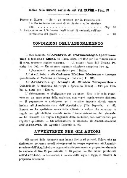 Archivio di farmacologia sperimentale e scienze affini