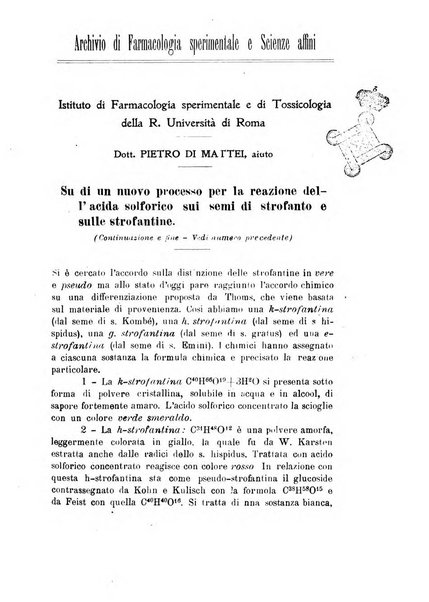 Archivio di farmacologia sperimentale e scienze affini