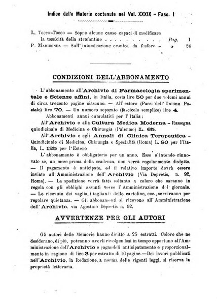 Archivio di farmacologia sperimentale e scienze affini