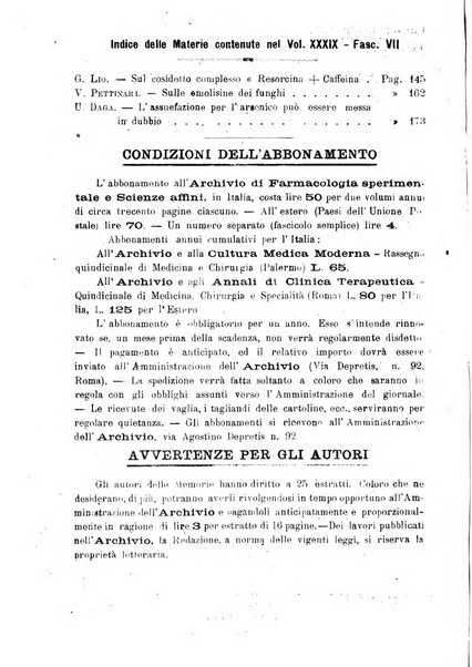 Archivio di farmacologia sperimentale e scienze affini