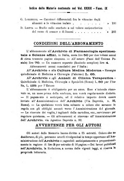 Archivio di farmacologia sperimentale e scienze affini