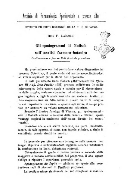 Archivio di farmacologia sperimentale e scienze affini