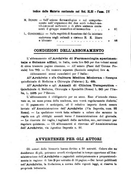 Archivio di farmacologia sperimentale e scienze affini