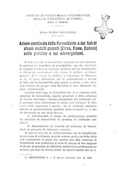 Archivio di farmacologia sperimentale e scienze affini