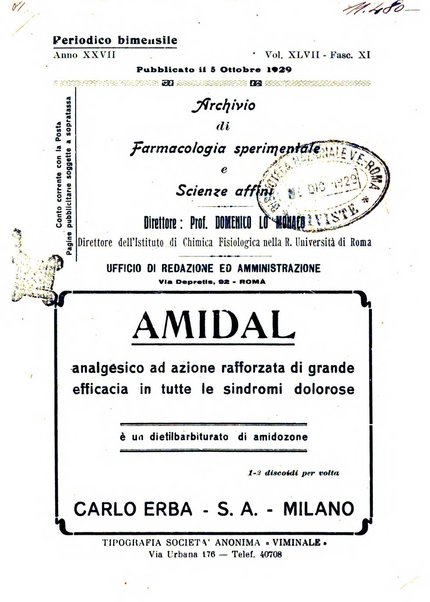 Archivio di farmacologia sperimentale e scienze affini