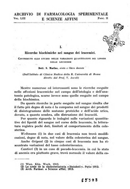 Archivio di farmacologia sperimentale e scienze affini