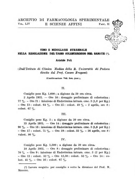 Archivio di farmacologia sperimentale e scienze affini