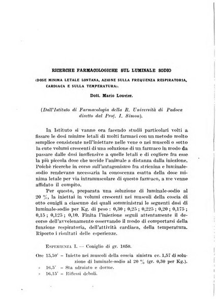 Archivio di farmacologia sperimentale e scienze affini