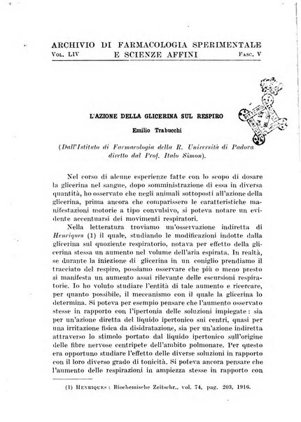 Archivio di farmacologia sperimentale e scienze affini