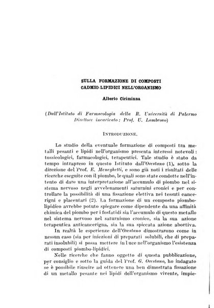 Archivio di farmacologia sperimentale e scienze affini