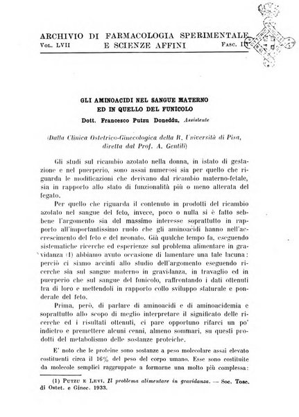 Archivio di farmacologia sperimentale e scienze affini